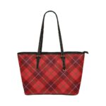 Red Plaid Style Leather Bag Tote Bags,