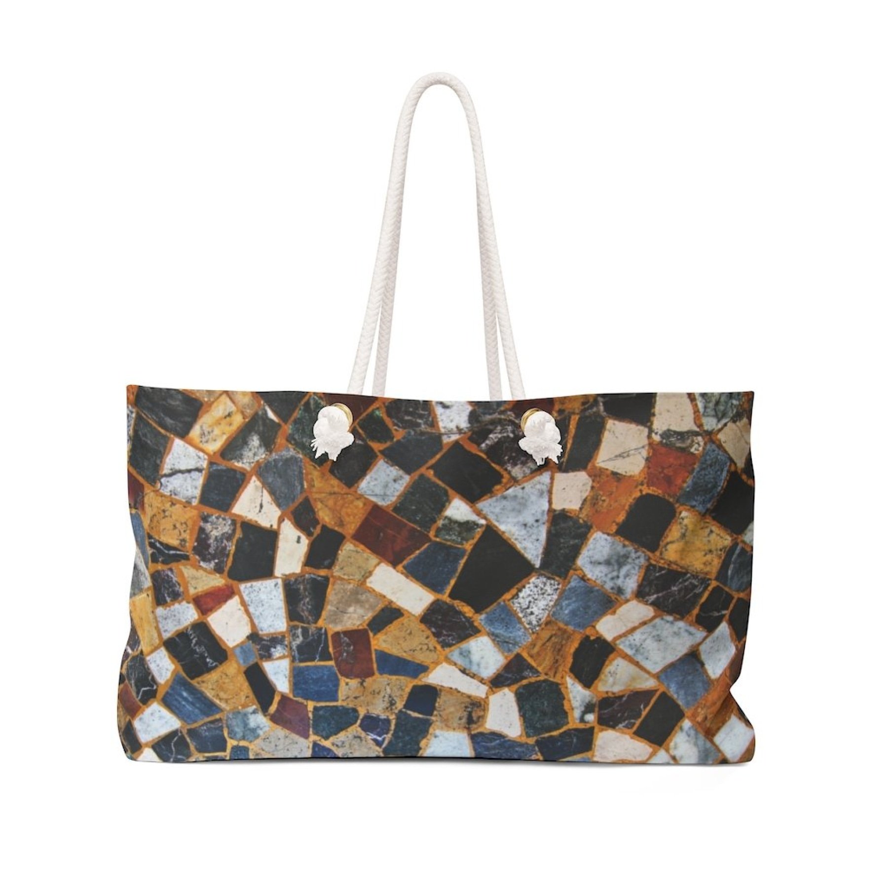 Multicolor Mosaic Shoulder Weekender Tote Bag,